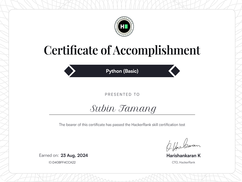 Python Certificate